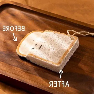 Image de Joli lot de 3 éponges de cuisine en coton et bois