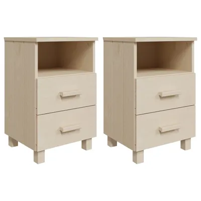 Obrázok produktu pre Nočné stolíky HAMAR 2 ks, medovo hnedé 40x35x62 cm, masív