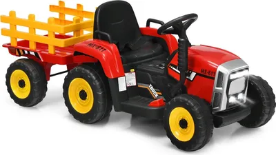 Immagine prodotto di Trattore per bambini a 3 velocità Trattore cavalcabile 12V con rimorchio rimovibile rosso