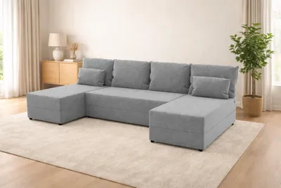 Zdjęcie produktu dla Narożnik KUBO U FIT z funkcją spania i pojemnikiem na pościel sofa narożna