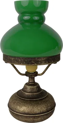 Produktbild von Tischleuchte Messing Glas Ø 13,5 cm 24,5 cm in Bronze Antik matt Grün E14 rund Jugendstil