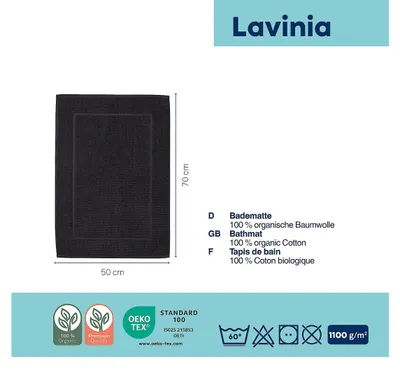 Produktbild von kela Badematte Lavinia Schwarz - ca. 50 x 70 cm