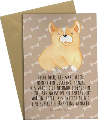 Produktbild von Mr. & Mrs. Panda neujahrskarte Corgie - Hundeglück - Geschenk, Spruch, einladungskarten, weihnachtskarten, Hund, genesungskarte, Sprüche, Motivation, valentinstagskarte