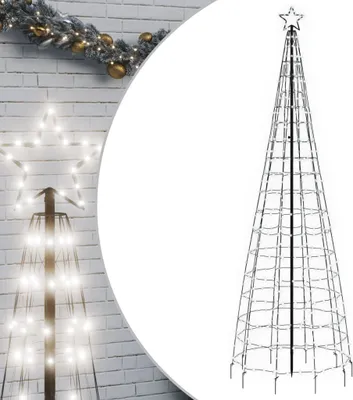 Image de vidaXL Sapin de Noël à LED avec piquet de terre 570 LED blanc froid 300 cm