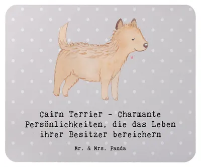 Produktbild von Mr. & Mrs. Panda Mauspad Cairn Terrier - Grau Pastell - Geschenk, Hunderasse, pc, Hunderassen Beschreibung, laptop mousepad, mutige Hunde, Mouse Pad, mousematte