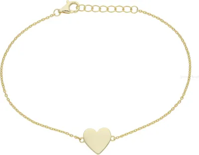 Produktbild von Gravur Armband Silber 925 Gold plattiert Herz FSAB016gg 19 cm