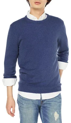 Produktbild von A. Essentials Herren Langärmliger Pullover Mit Rundhalsausschnitt, 100% Baumwoll