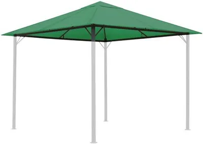Image de Toit de remplacement Unyqoos® pour pergola de jardin, dimensions 3x3 mètres, couleur verte – 297x297 cm, composition : 95% polyester / 5% polyuréthane, grammage : 180 g/m², double traitement hydrofuge, avec fentes de ventilation