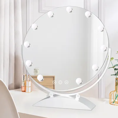 Produktbild von Kosmetikspiegel Schminkspiegel mit 11 LED Beleuchtung Make Up spiegel 50x50cm Weiß