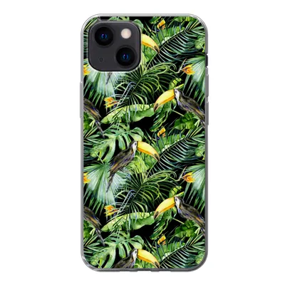 Produktbild von MuchoWow® Handyhülle Schutzhülle Hülle für iPhone 13 mini Tukan - Muster - Pflanzen Silikon Softcase Handy Hülle - Softcase