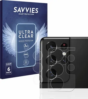 Produktbild von 6x Für Samsung Galaxy S21 Ultra 5G (NUR Kameraschutz) Schutzfolie Savvies Displayschutz Display Schutz Folie Klar Transparent