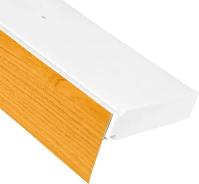 Produktbild von 1-Läufige Vorhangschiene mit Innenlauf aus Kunststoff in 90cm, Kunststoff Blende "EICHE" Optik, Gardinenschiene