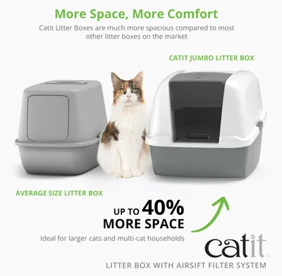 Produktbild von Catit 50702 Katzentoilette mit Abdeckung 46x415x545cm Weiß/Grau
