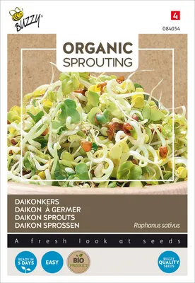 Obrázek produktu pro Buzzyklíčící ředkvička Daikon -semena - cca 30 gr | Buzzy_084054