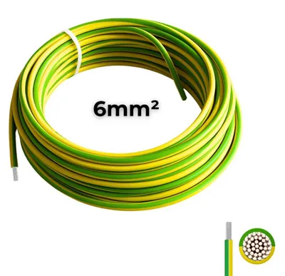 Produktbild von Erdungskabel H07V-K Aderleitung Kupfer feindrähtig & flexibel Grün/Gelb 6mm2 PV Anlage 50m