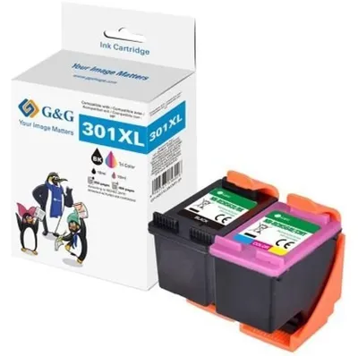 Obrázek produktu pro G&G 15116, Vysoká (XL) výtěžnost, Černá, Azurová, Purpurová, Žlutá, 2 kusů, Balení po dvou