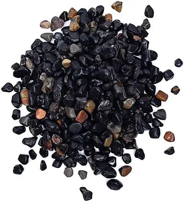 Immagine prodotto di Pietre burattate di onice nero qualità A/b --set di 2 pezzi - ±800 g; ±0,5-2,5 cm