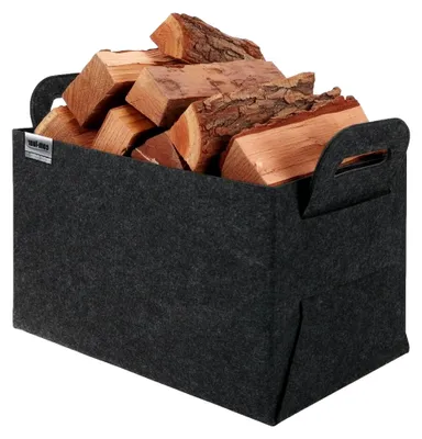 Produktbild von Filz-Tasche XXL für den Einkauf - Transporttaschen für Zeitungen, Altpapier und Shopping - Kaminholz-Tasche für Brennholz - Einkaufstasche (1 Stück anthrazit 44x31cm)