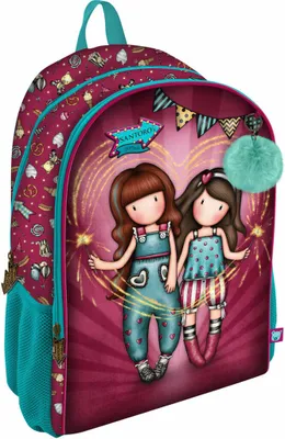 Image de Sac à dos scolaire Gorjuss Fireworks rouge grenat (31.5 x 44 x 22.5 cm)