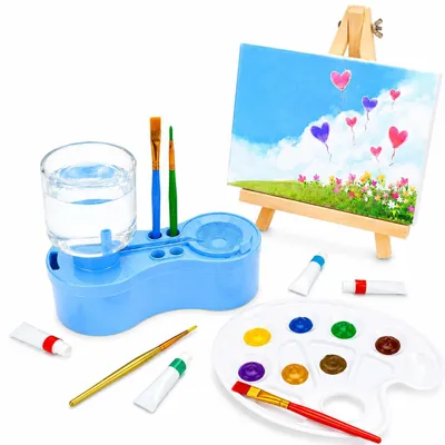 Produktbild von Automatischer Pinselreinigungsbecher, Aquarellpinsel Spüllbecher für Pinselreinigung, Borstenpinsel Spüllbecher - ARTCUPEK Blau