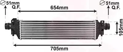 Produktbild von VAN WEZEL 37004664 Ladeluftkühler LLK für OPEL Mokka / Mokka X (J13) Turbo Intercooler