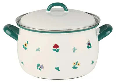 Braadpan mit Deckel 20 cm, Emaille, 3,5 L, Streublumen
