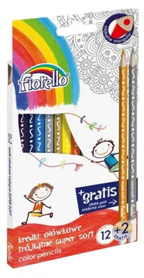 Zdjęcie produktu dla Fiorello Kredki Super Soft 12 kolorów + 2 gratis