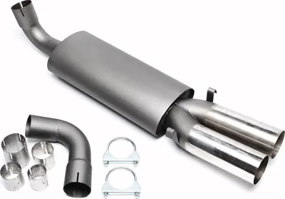Produktbild von Sportauspuff 2x76mm rund scharf mit ABE für Audi 80 90 coupe Typ 89