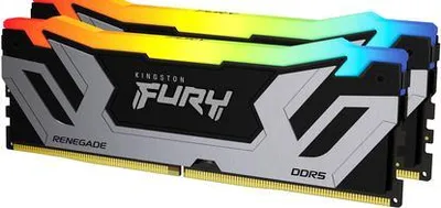 Produktbild von Kingston FURY Renegade RGB - DDR5 - Kit - 48 GB: 2 x 24 GB - DIMM 288-PIN - 4200 MHz / PC5-67200 - CL40 - 1.45 V - ungepuffert - on-die ECC - schwarz & silber