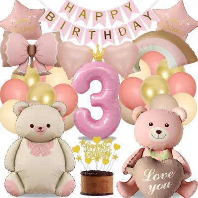 Immagine prodotto di Set di decorazioni per feste di compleanno per bambine di 3 anni