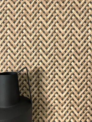 Produktbild von NEWROOM Tapete Hisako Schwarz Vliestapete - Landhaus Rattan Schilf  Germany