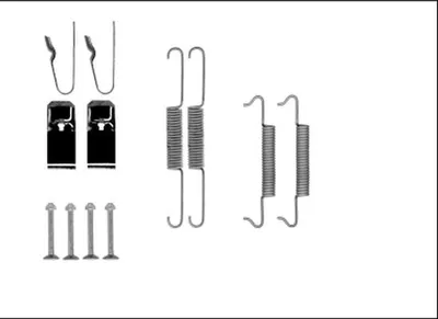 Produktbild von Zubehörsatz Feststellbremsbacken HELLA hinten für JEEP GRAND CHEROKEE II (WJ, WG)