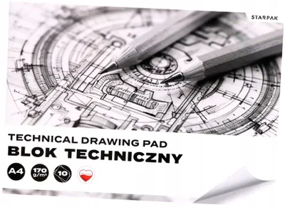 Produktbild von Zeichenblock A4 Weiß 10 Blatt 170 g/m², technisches Papier für Schule und Zeichnen