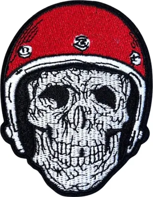 Produktbild von Totenkopf-Helm-Emblem-Aufnäher zum Aufbügeln