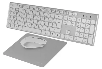 Obrázek produktu pro Bezdrátová sada 3 v 1 s technologií DualLink, klávesnice a myš, bílá barva