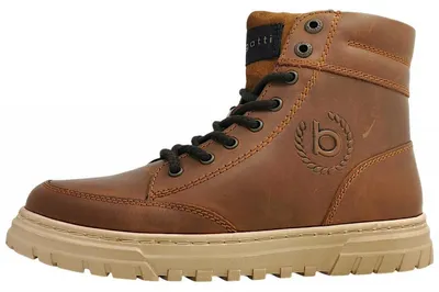 Image de Bugatti - Bottines à lacets pour hommes, doublure chaude, couleur marron, style décontracté