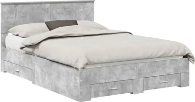 Obrázok produktu pre vidaXL Rám postele s čelom betónová sivá 160 x 200 cm materiál na báze dreva