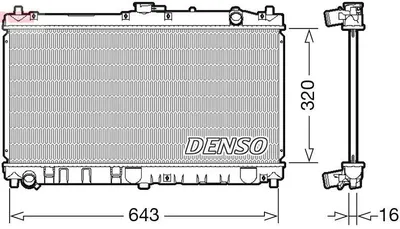 Obrázek produktu pro DENSO DRM44031 Chladič vody Motorový chladič pro MAZDA MX-5 II (NB) MX-3 (EC)