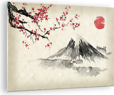 Produktbild von Bilder auf glas - Einteilig - Aquarell asiatisch Landschaft - 70x50cm - Glasbilder - Wandbilder - Bilder - Wanddekoration aus Glas - Glas Bilder - Wandbild auf Glas - GAA70x50-4513