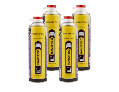 Produktbild von 4 Stück Innotec High-TEF Oil Teflonöl Schmieröl auf PTFE-Basis - Perfekter Korrosionsschutz - verdrängt Feuchtigkeit - Silikonfrei