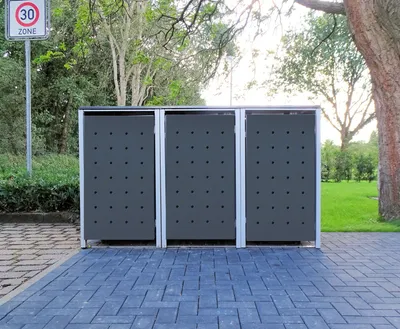 Produktbild von 3 Mülltonnenboxen Modell No.1 Anthrazitgrau für 120 Liter Mülltonnen