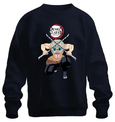 Obrázok produktu pre Demon Slayer Inosuke Kimetsu no Yaiba Ebermaske Anime Geschenk Uni mikina, Navy, L