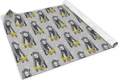 Produktbild von Affe schimpanse banane– Möbelfolie selbstklebend – PVC Klebefolie für Möbel – Küche – Schränke – Möbelrenovierungsfolie – Möbeldekorfolie – 100x50 cm