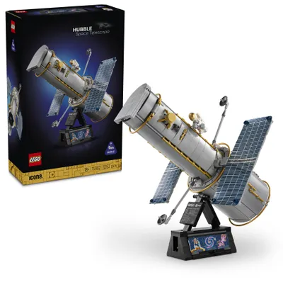 Produktbild von LEGO Icons Hubble-Weltraumteleskop - 3D Modellbau Kreativset für Erwachsene - MINT-Set mit beweglichen Sonnensegeln, Instrumentenschacht & Astronaut Minifigur - DIY Astronomie Geschenk - 11382