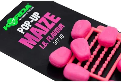 Produktbild von Korda Angelköder IB Pop Up Mais Hakenköder Pink mit Haarstopps, 10 Stück