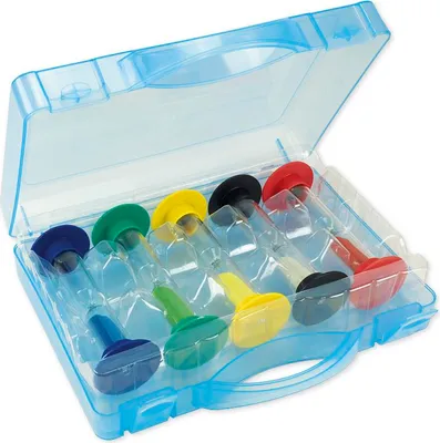 Produktbild von TimeTEX Sanduhren-Set 5 tlg., 15cm hoch, 5,5cm ø, im Koffer