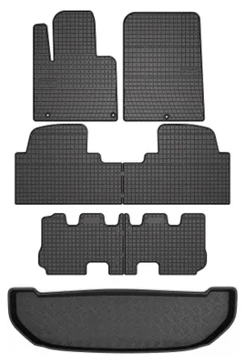 Produktbild von Gummi-Fußmatten für Kia Sorento III 2015- – Schwarz, passgenau – Wielganizator SolidPRO