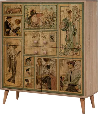 Produktbild von Skye Decor, Multilux-732, Schränke, Mehrzweckschrank, Sonoma-Eiche, 95 x 111 x 36 cm