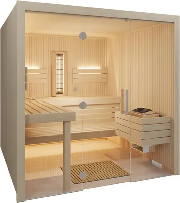 Produktbild von Infraworld Gracil Complete Multifunktionssauna mit Infrarotstrahler in Espe 210x210x210cm