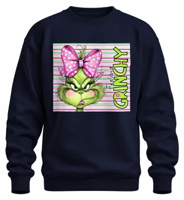 Productafbeelding van "Feelin' Grinchy" - Grappig kerstcadeau, uni sweatshirt, marineblauw, maat M